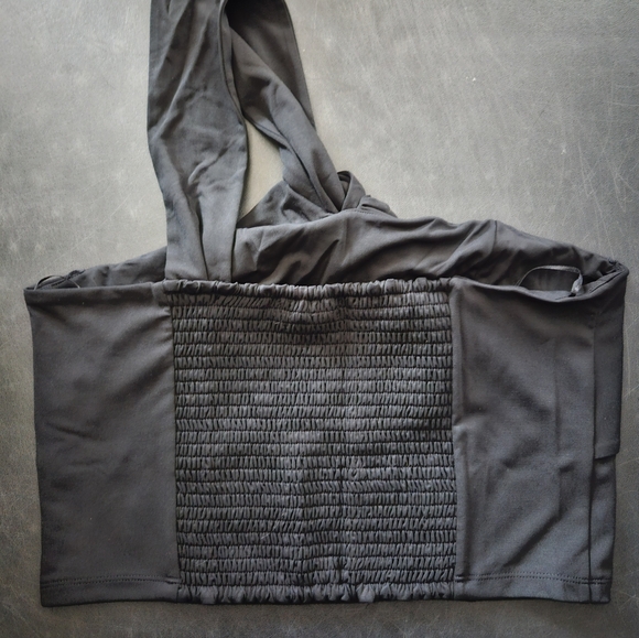 NWT - Banana Republic Black One-Shoulder Cropped Bustier - Size L - Picture 9 of 9